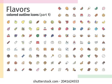 Flavors outline icons for web, mobile apps, print projects. Was created with grids and masks for pixel perfect.