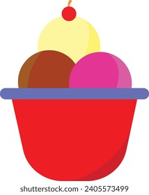 Flavour Ice Cream Vector Illustration