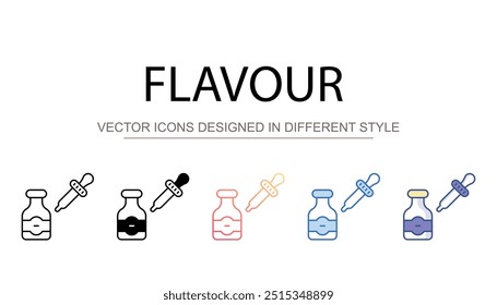 Design de ícone de sabor com ilustração de estoque de fundo branco