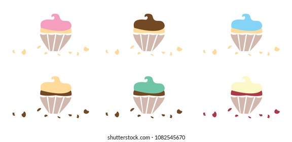Flavoured Cupcakes with Crumbs