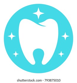 Flawless tooth logo icon. Flat illustration of flawless tooth vector icon for web.