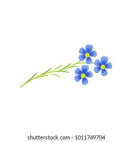 Flax flower cartoon vector Illustration