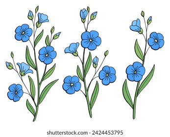 Flax flower graphic color isolated sketch illustration vector