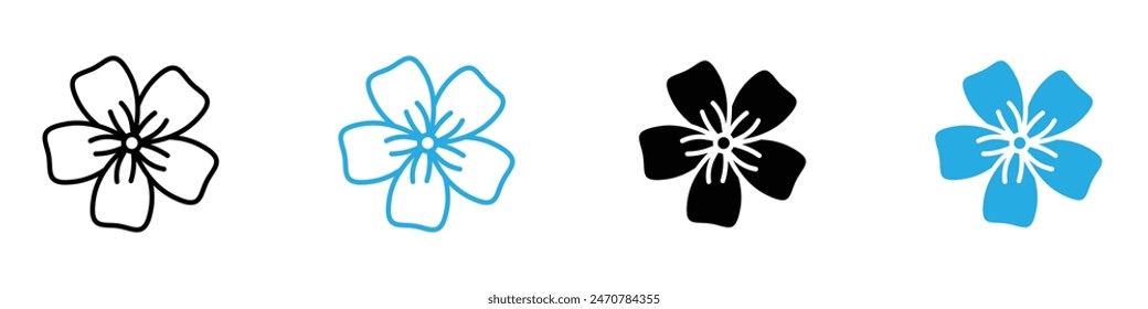 Flax Flower Icon for Botanical Beauty, Natural Art, and Floral Designs