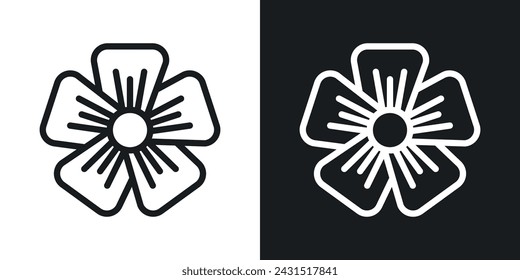 Flax Flower Icon Designed in a Line Style on White background.