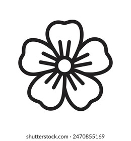 Flax flower icon line art vector