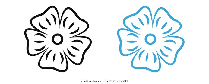 Flax flower icon mark in filled style