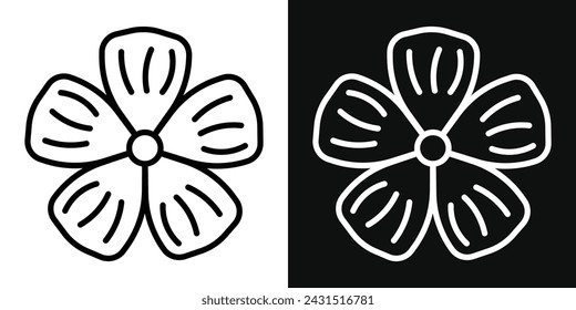 Flax Flower Icon Set. Vector Illustration