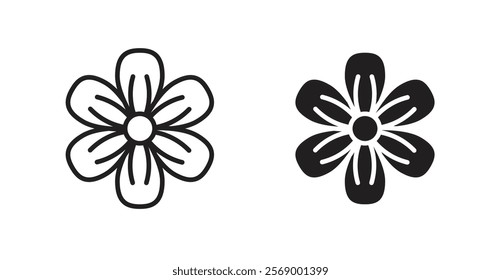 Flax flower icon set vector graphics designs