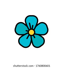 Flax flower icon. Simple color with outline vector elements of healing plant icons for ui and ux, website or mobile application
