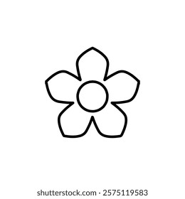 flax flower icon Simple outline illustration