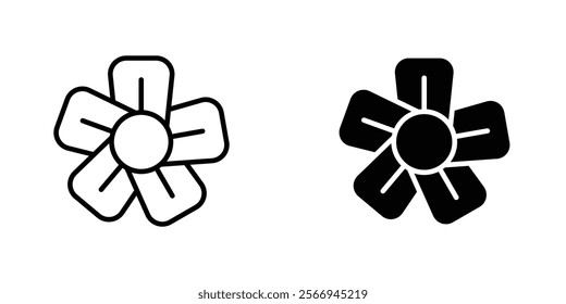 Flax flower icons. black and white vector set.