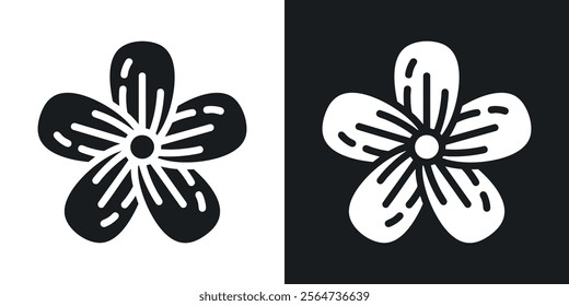 Flax flower icons in flat syle