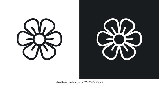 Flax flower icons set vectors on white background.