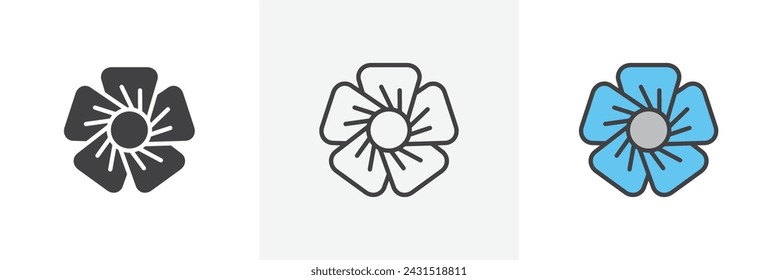 Flax Flower Isolated Line Icon Style Design. Simple Vector Illustration