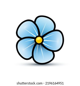 Icono vectorial de flor floja aislado en fondo blanco