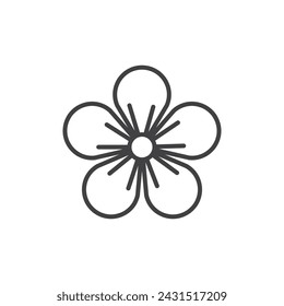 Flax Flower Vector Line Icon illustration.