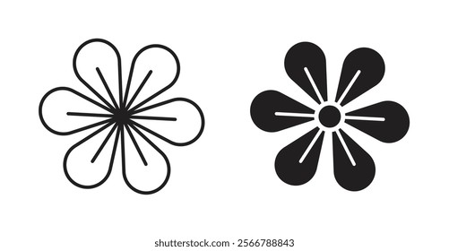 Flax flower vector line icon illustration