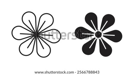 Flax flower vector line icon illustration