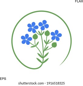 Flax logo. Isolated flax on white background
