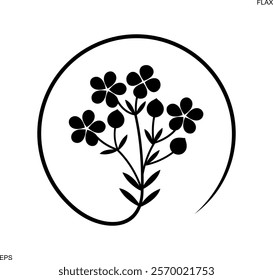 Flax logo. Isolated flax on white background