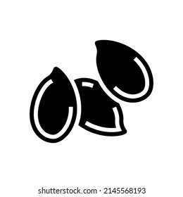 Flax Seed Glyph Icon Vector. Flax Seed Sign. Isolated Contour Symbol Black Illustration