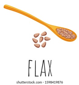 Flax seed isolated illustration, cartoon style vector clip-art.