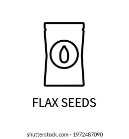 Flax Seed Line Icon In Simple Style. Healthy Food. Natural Product. Vector sign in a simple style isolated on a white background.