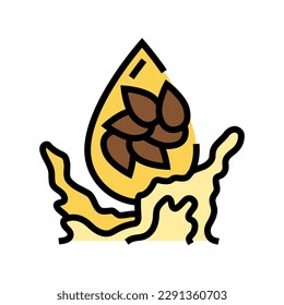 flax seed oil liquid yellow color icon vector. flax seed oil liquid yellow sign. isolated symbol illustration