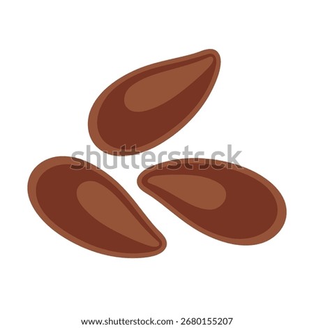 Flax seeds flat vector illustration logo icon clipart