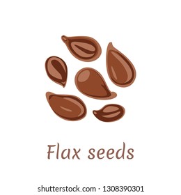 Flax  seeds icon isolated on white background. Vector illustration in cartoon flat simple style.