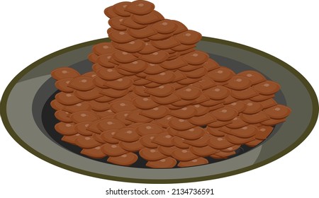 Flax seeds, illustration, vector on a white background.