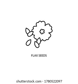 Flax seeds simple thin line icon vector illustration