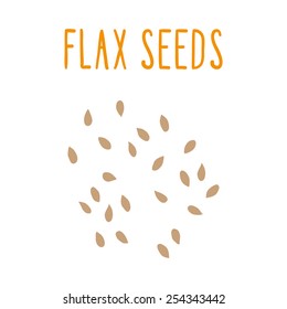 Flax seeds. Vector EPS 10 hand drawn illsutration. 