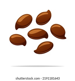 Flax seeds vector isolated illustration