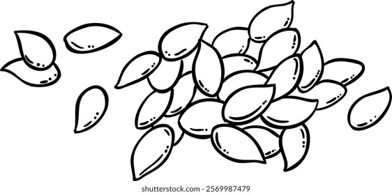 flax seeds vector isolated illustration