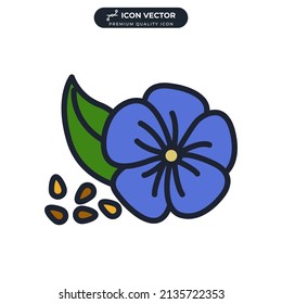 Flaxseed Icon Symbol Template For Graphic And Web Design Collection Logo Vector Illustration