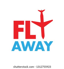 Flay away logo with plane. Vector illustration design. t-shirt fashion