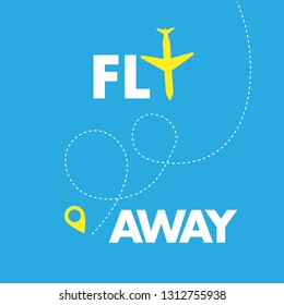 Flay away logo with plane. Vector illustration design. t-shirt fashion