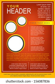 Flayer or cover template red with circles