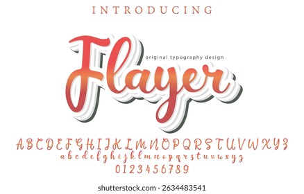 Flayer Font Stylish brush painted an uppercase vector letters, alphabet, typeface