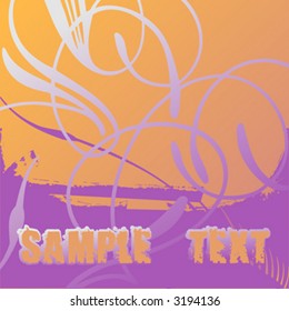 Flayer Scroll and Text. Vector Illustration. No Meshes.