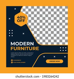 Flayer or Social media post template themed Furniture interior