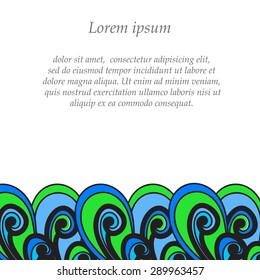 Flayer template. Color vector brochure. Bright vector blank with abstract ornament