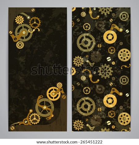 Flayer templates with bronze steampunk decor