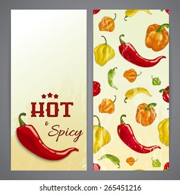 Flayer templates with chili peppers - jalapeno, cayenne, paprika