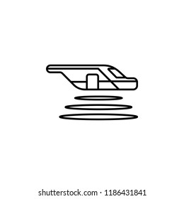Flaying car smart car icon. Element of future technology icon for mobile concept and web apps. Thin line Flaying car smart car icon can be used for web and mobile