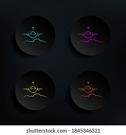Flaying dark badge color set icon. Simple thin line, outline vector of travel icons for ui and ux, website or mobile application