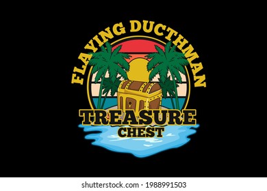 flaying Dutchman's treasure chest silhouette design