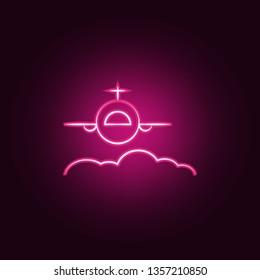 flaying neon icon. Elements of travel set. Simple icon for websites, web design, mobile app, info graphics